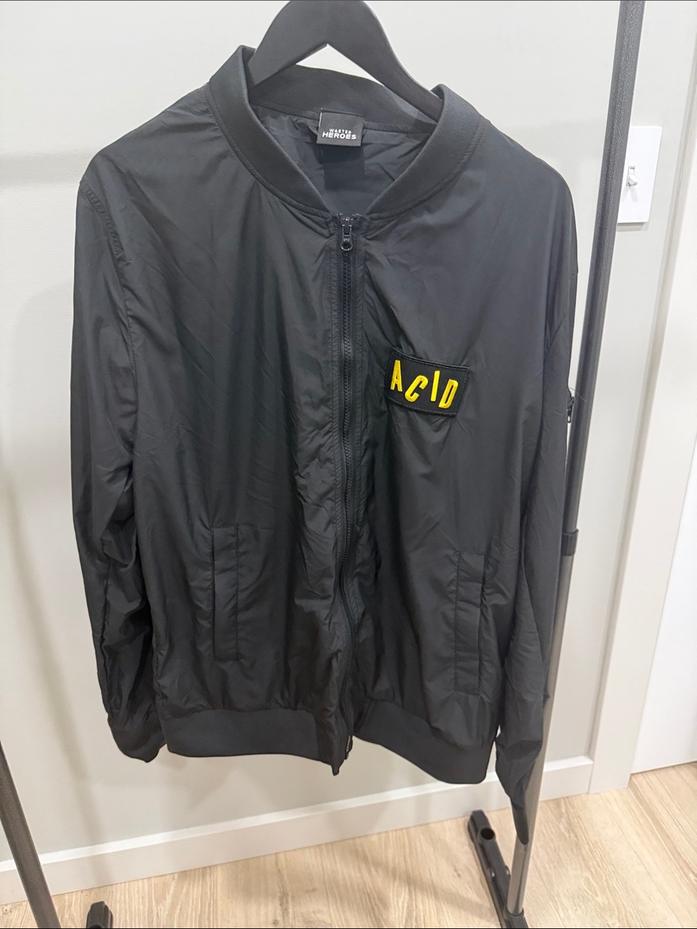 Black Bomber Jacket with ACID Patch - Men